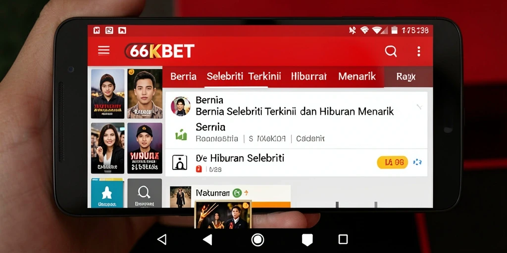 Tampilan antarmuka 66KBET dengan berita selebriti terkini.