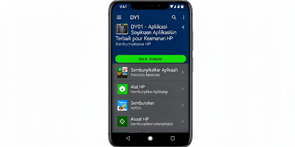 Antarmuka aplikasi DY01 yang mudah digunakan untuk menyembunyikan aplikasi.