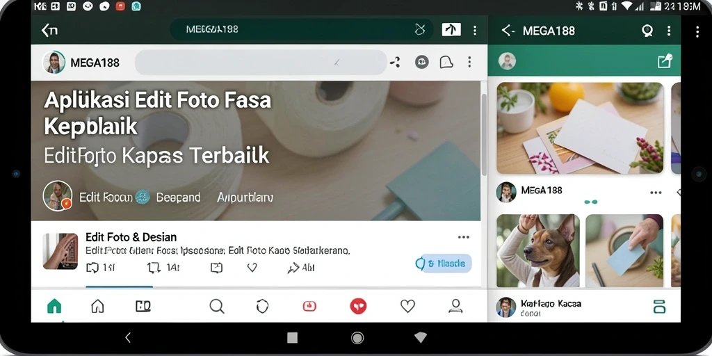 Antarmuka MEGA188 dengan berbagai fitur Edit Foto Kertas Kaca.