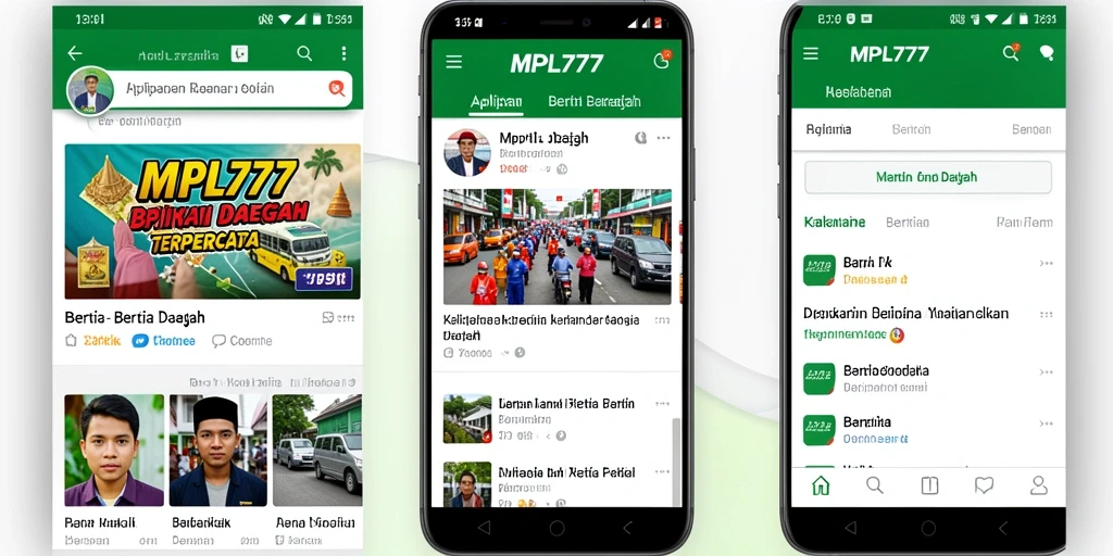 Antarmuka MPL777 menampilkan berita daerah terbaru dengan desain yang menarik.