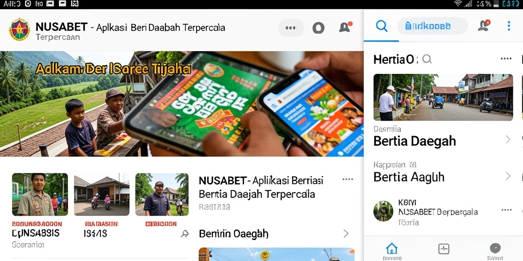 Tampilan antarmuka NUSABET menampilkan berita daerah terkini dan relevan.