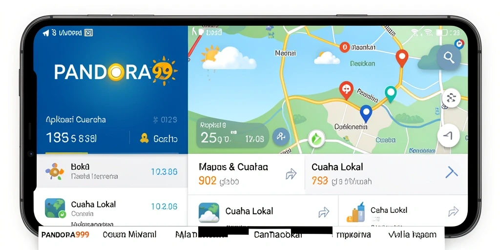Antarmuka PANDORA99 yang menampilkan informasi cuaca lokal.