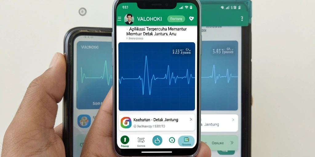 Tampilan antarmuka aplikasi VALOHOKI untuk pemantauan detak jantung.
