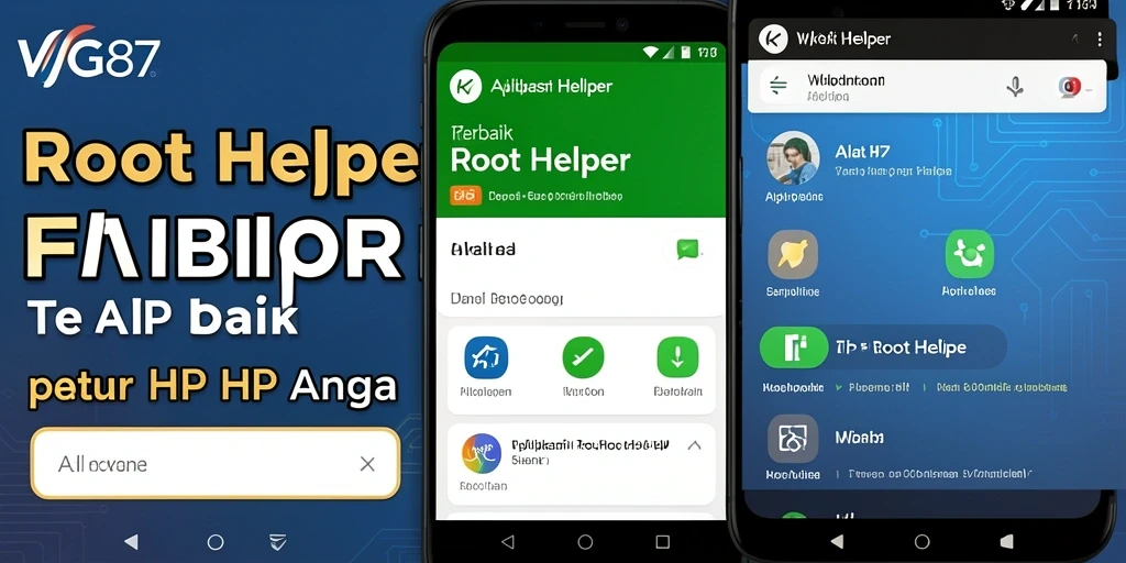 Tampilan antarmuka aplikasi WG87 sebagai Root Helper.